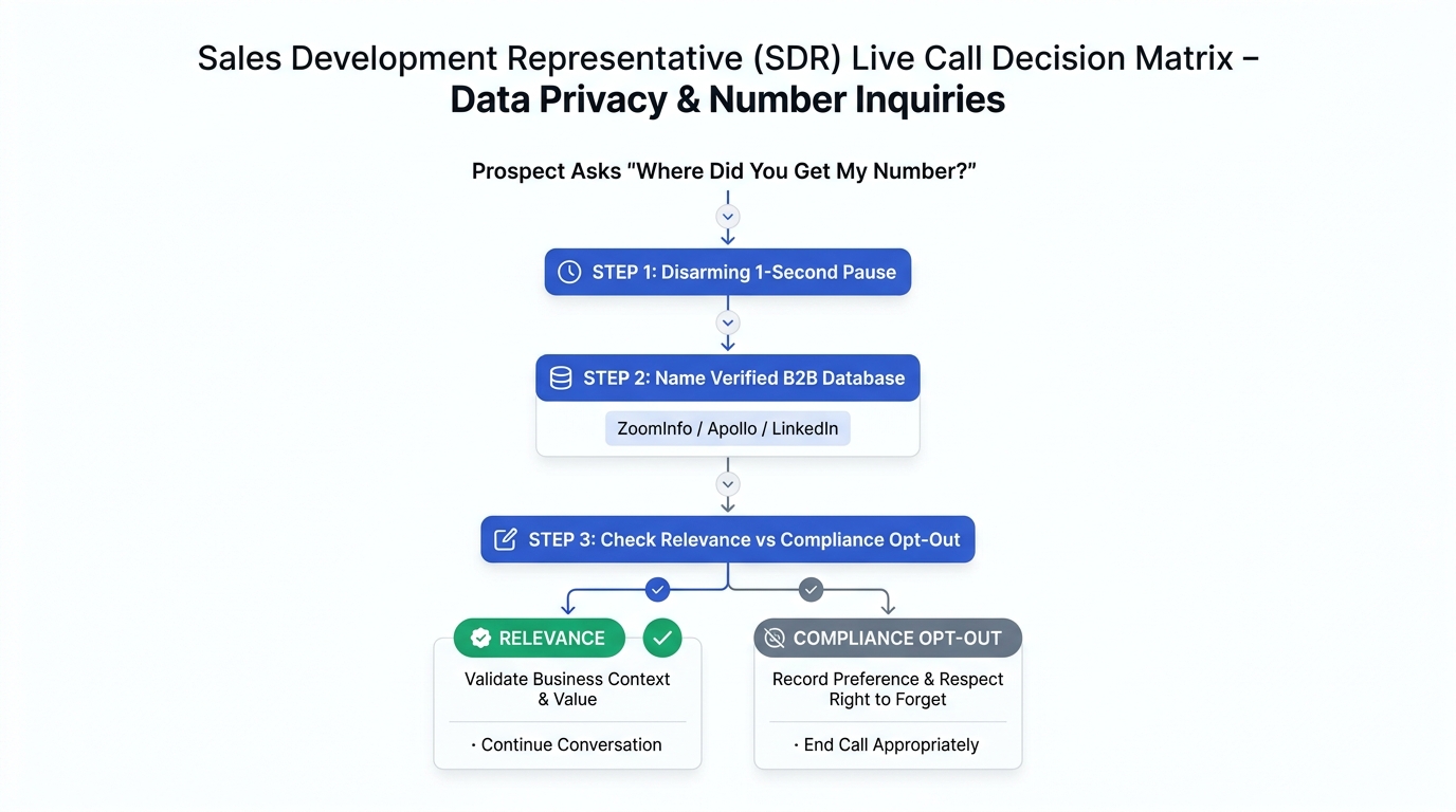 SDR Live Call Decision Matrix for Data Privacy and Number Inquiries