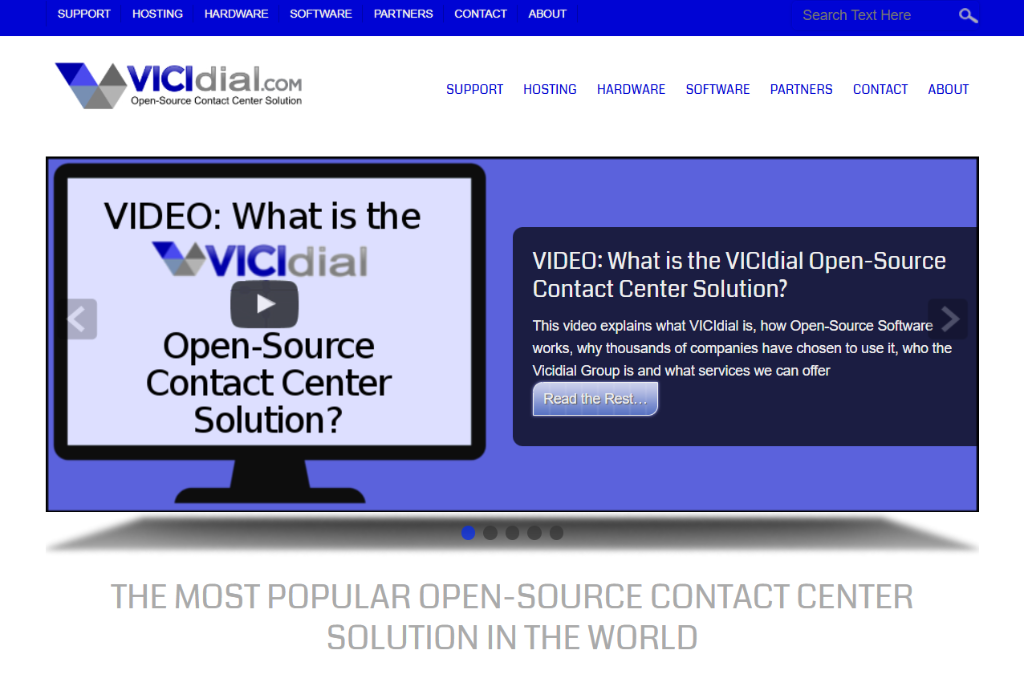 VICIdial Open Source Contact Center Platform Homepage